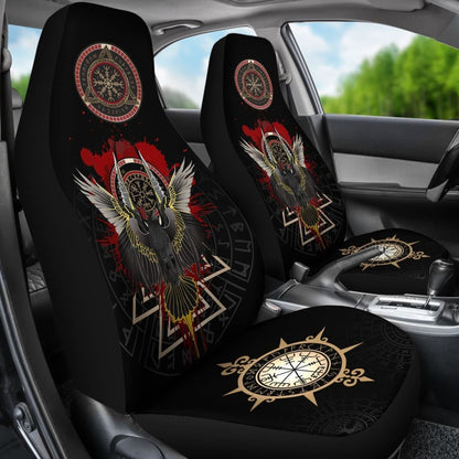 Vikings Car Seat Covers Raven Of Odin - Special Version  Universal Fit 215521
