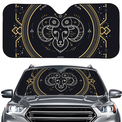 Vintage Aries Zodiac Sign Print Car Windshield Sun Shade