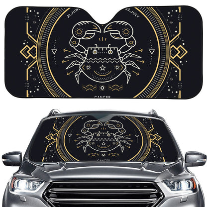 Vintage Cancer Zodiac Sign Print Car Windshield Sun Shade