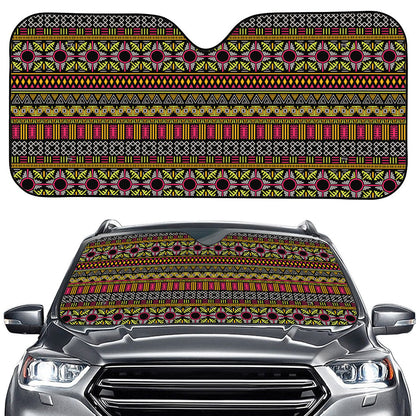 Vintage Ethnic Pattern Print Car Windshield Sun Shade