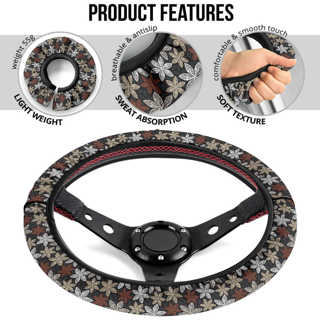 Vintage Flowers Premium Car Steering Wheel Cover