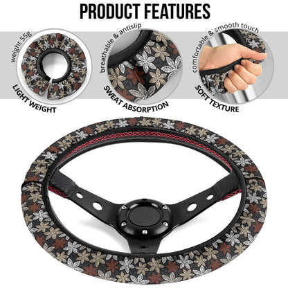 Vintage Flowers Premium Car Steering Wheel Cover