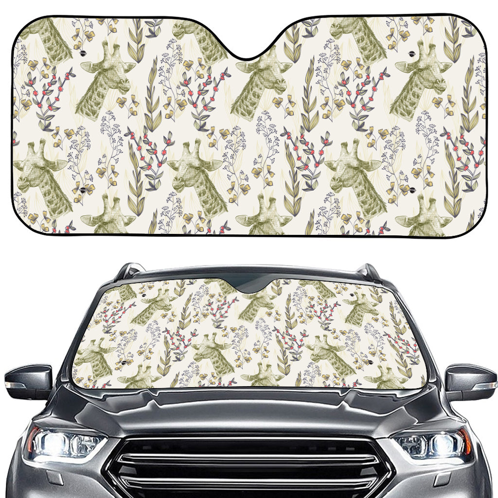 Vintage Giraffe Print Car Windshield Sun Shade
