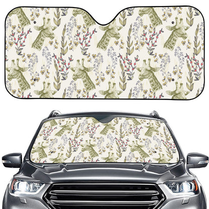 Vintage Giraffe Print Car Windshield Sun Shade