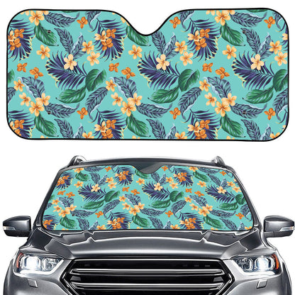Vintage Hawaiian Aloha Pattern Print Car Windshield Sun Shade