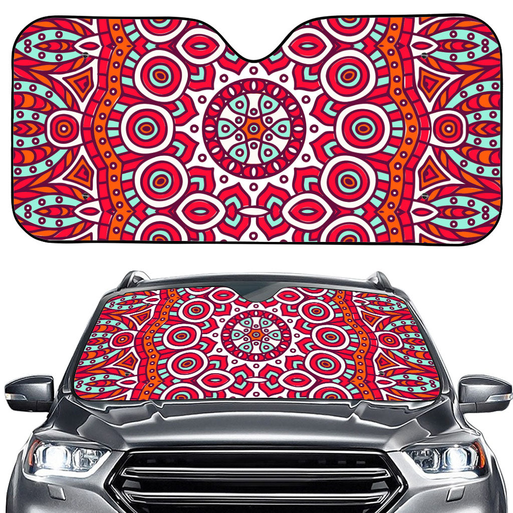 Vintage Indian Mandala Print Car Windshield Sun Shade