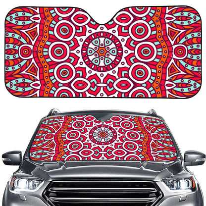 Vintage Indian Mandala Print Car Windshield Sun Shade