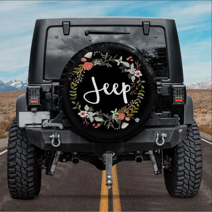 Vintage Jeep Flower Car Spare Tire Cover