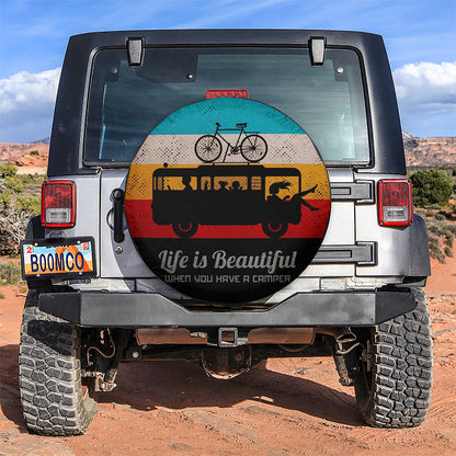 Vintage Life Is Beautiful When You Have A Camper Jeep Car Spare Tire Cover