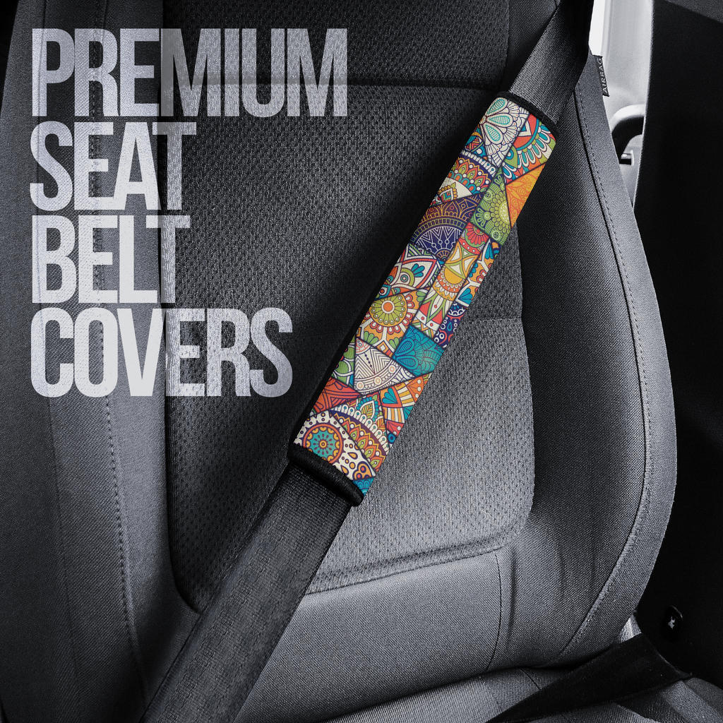 Vintage Mandala Bohemian Premium Custom Car Seat Belt Covers