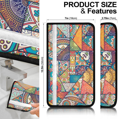 Vintage Mandala Bohemian Premium Custom Car Seat Belt Covers