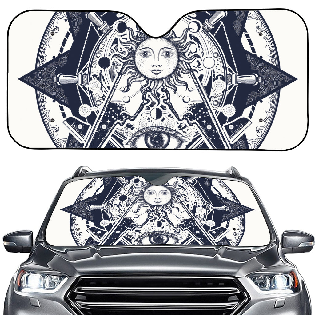 Vintage Masonic Freemasonry Print Car Windshield Sun Shade