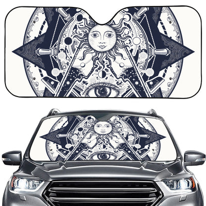 Vintage Masonic Freemasonry Print Car Windshield Sun Shade