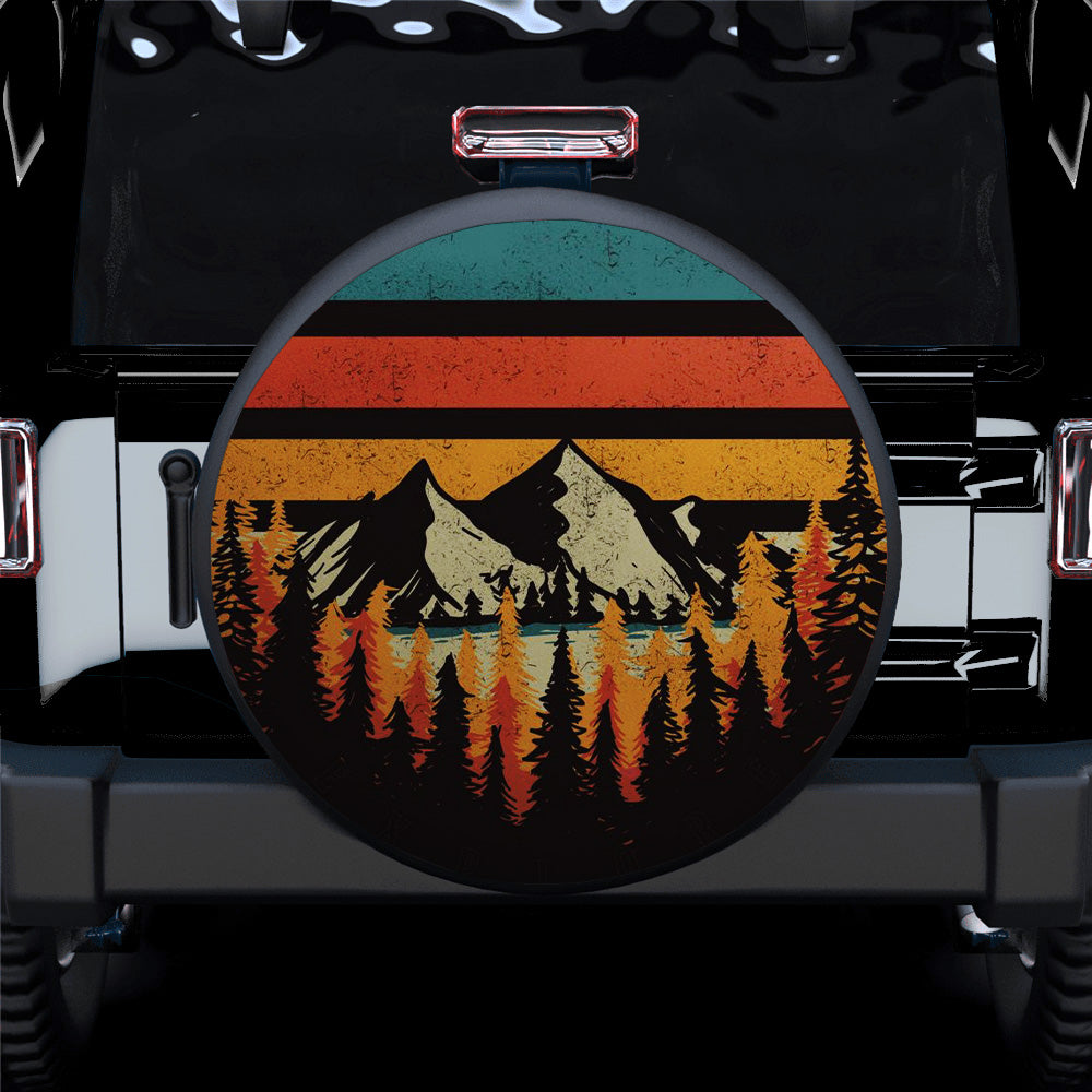 Vintage Mountain Jeep Car Spare Tire Cover