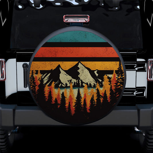 Vintage Mountain Jeep Car Spare Tire Cover