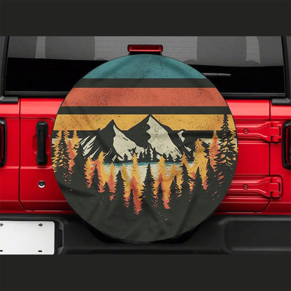 Vintage Mountain Jeep Car Spare Tire Cover