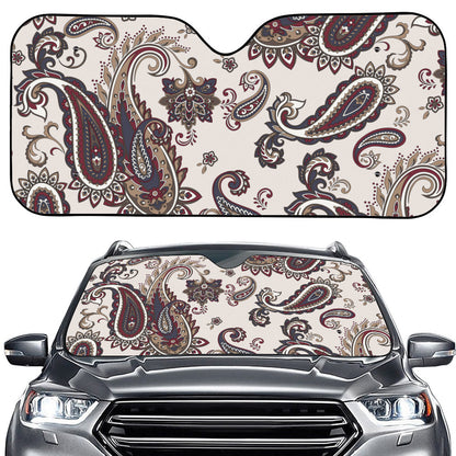 Vintage Paisley Pattern Print Car Windshield Sun Shade