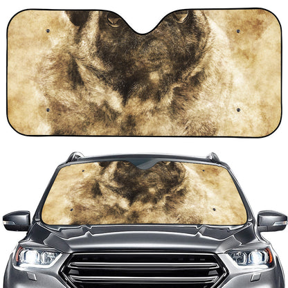 Vintage Pug Portrait Print Car Windshield Sun Shade