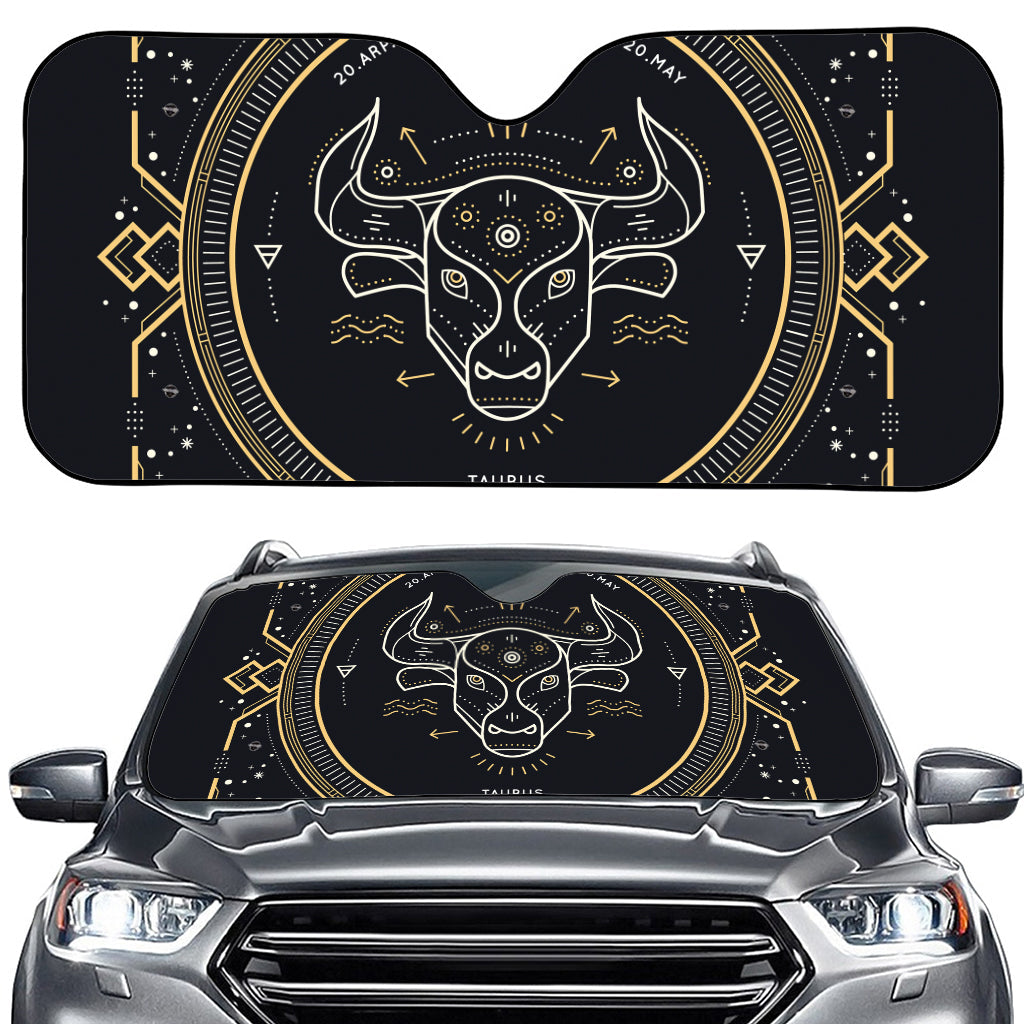 Vintage Taurus Zodiac Sign Print Car Windshield Sun Shade