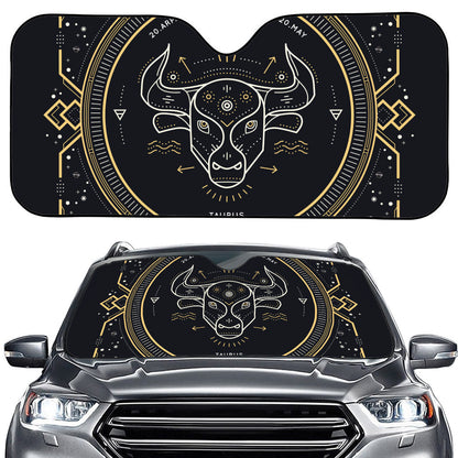 Vintage Taurus Zodiac Sign Print Car Windshield Sun Shade
