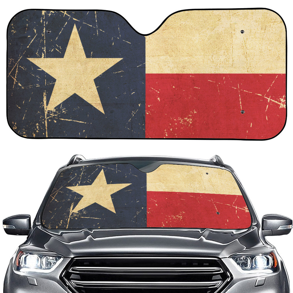 Vintage Texas Flag Print Car Windshield Sun Shade