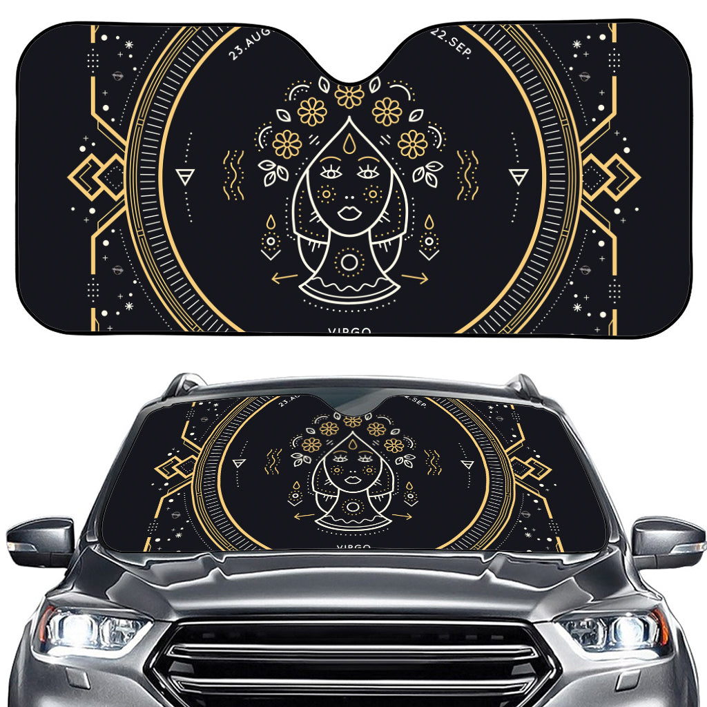 Vintage Virgo Zodiac Sign Print Car Windshield Sun Shade