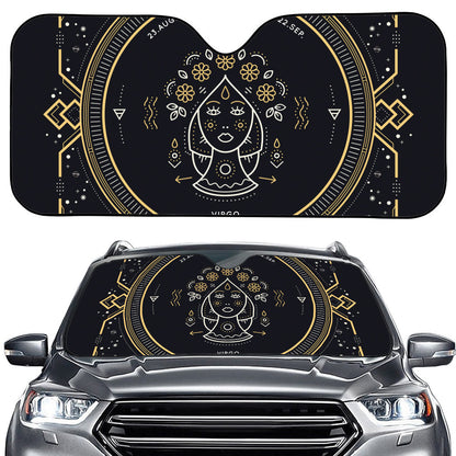 Vintage Virgo Zodiac Sign Print Car Windshield Sun Shade