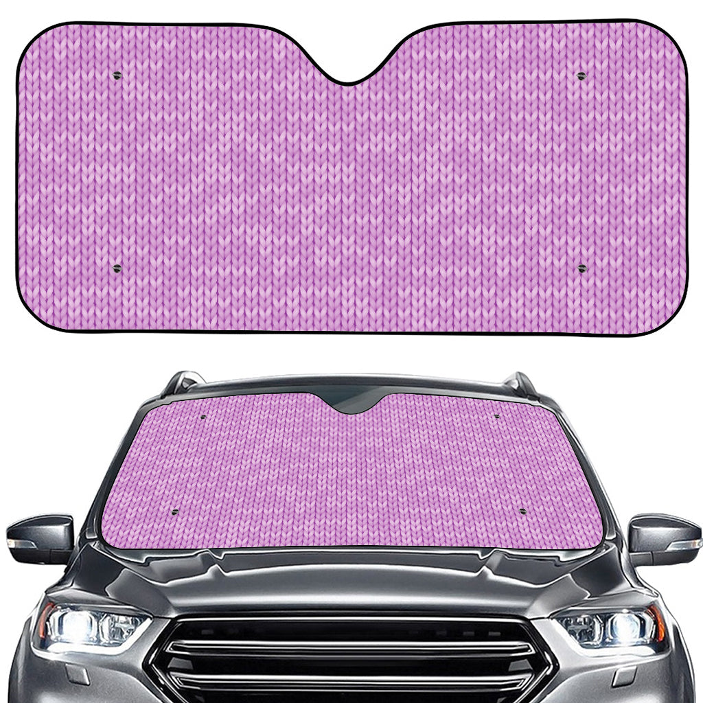 Violet Knitted Pattern Print Car Windshield Sun Shade