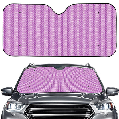 Violet Knitted Pattern Print Car Windshield Sun Shade