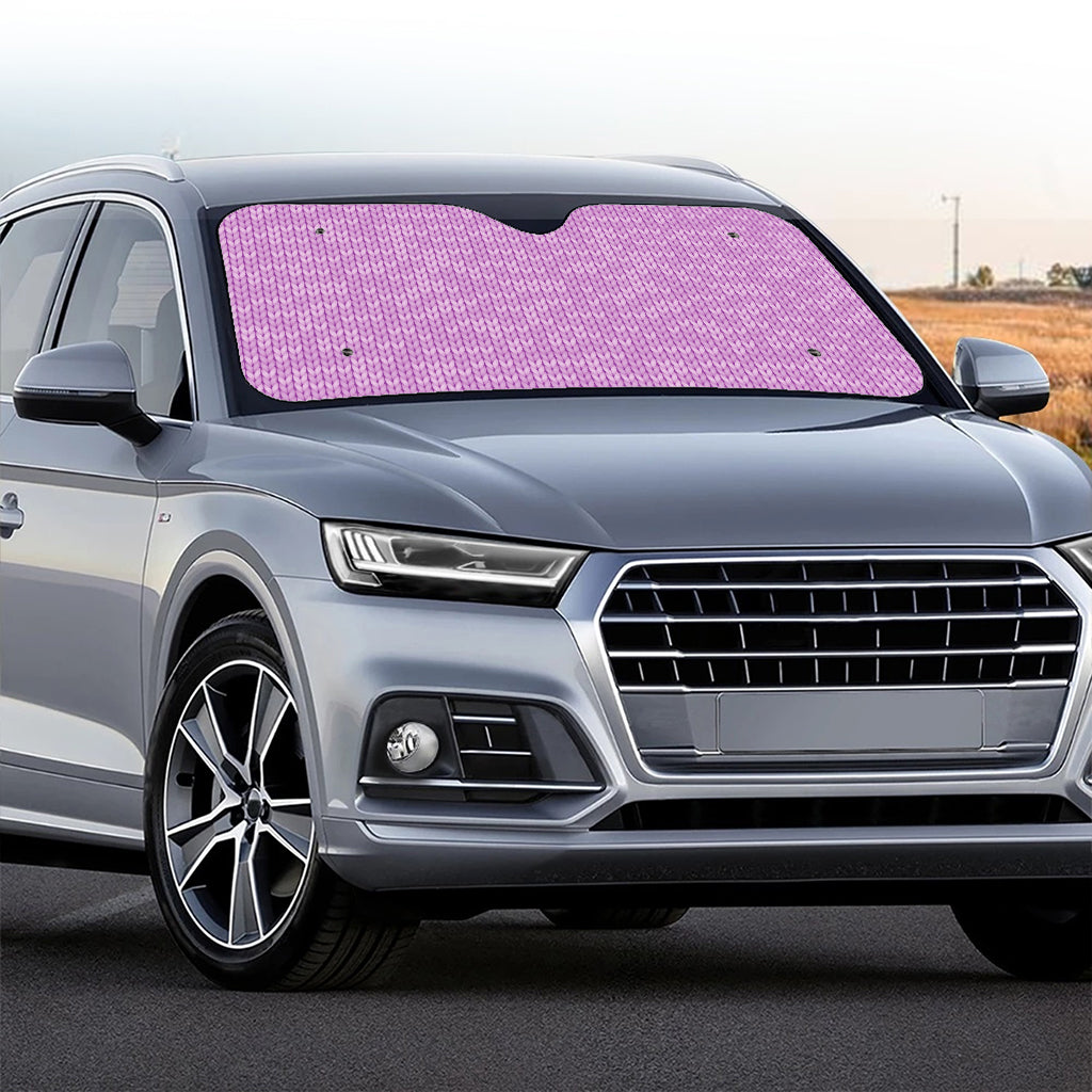 Violet Knitted Pattern Print Car Windshield Sun Shade