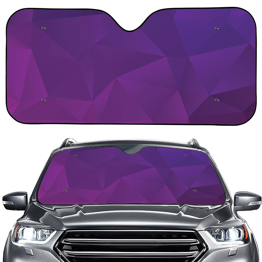 Violet Polygonal Geometric Print Car Windshield Sun Shade