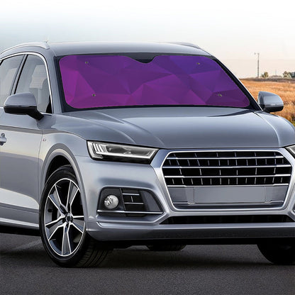 Violet Polygonal Geometric Print Car Windshield Sun Shade