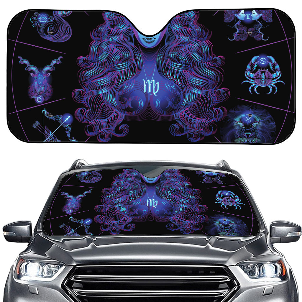 Virgo And Astrological Signs Print Car Windshield Sun Shade