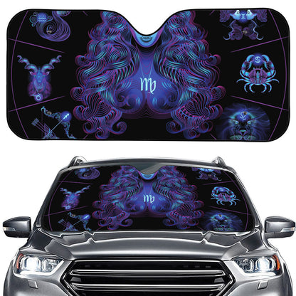 Virgo And Astrological Signs Print Car Windshield Sun Shade