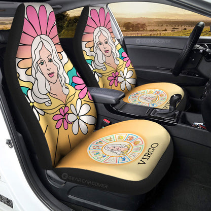 Virgo Colorful Car Seat Covers Custom Zodiac Car Accessories