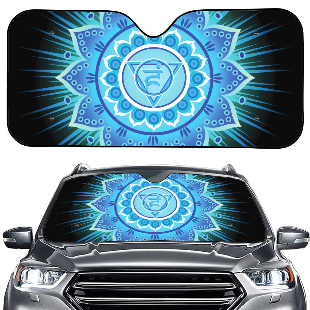 Vishuddha Chakra Mandala Print Car Windshield Sun Shade