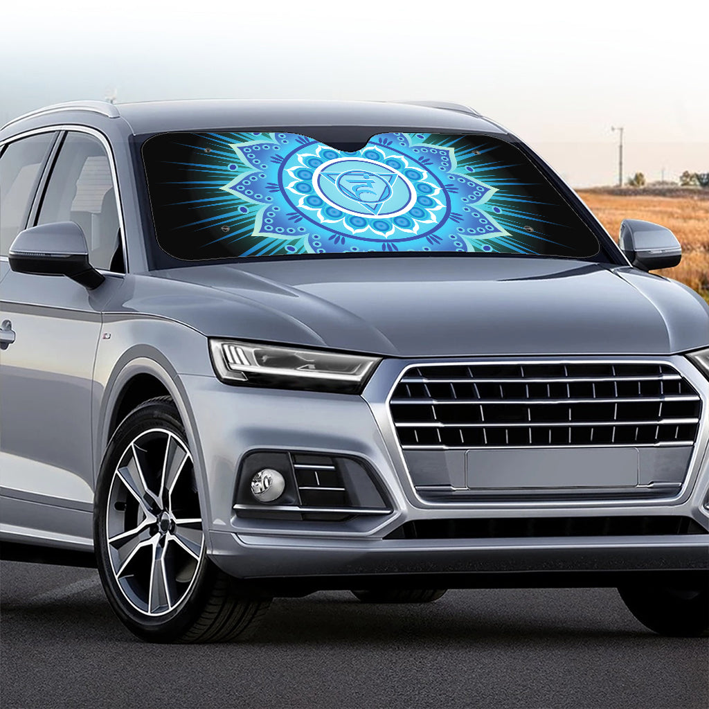Vishuddha Chakra Mandala Print Car Windshield Sun Shade