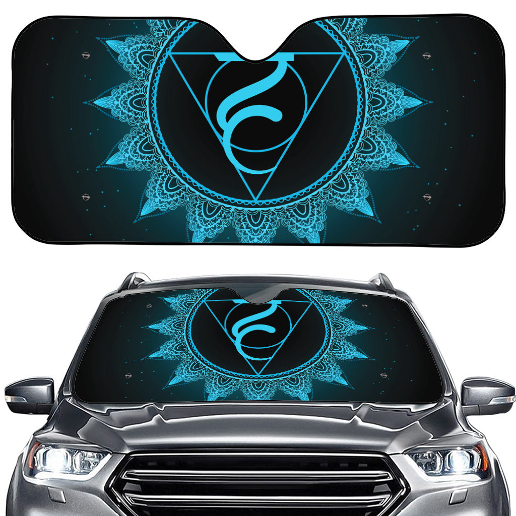 Vishuddha Chakra Symbol Print Car Windshield Sun Shade