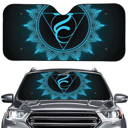 Vishuddha Chakra Symbol Print Car Windshield Sun Shade