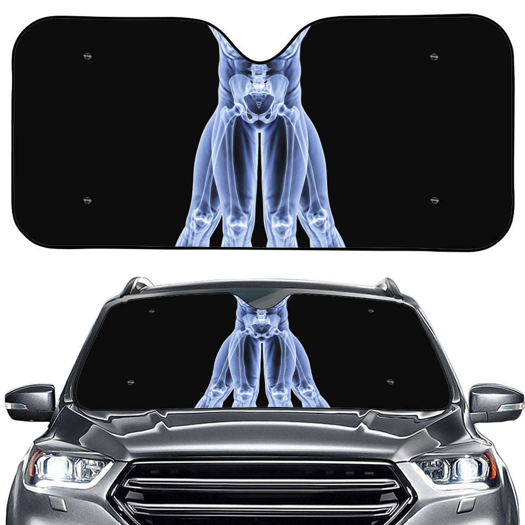 Vitruvian Man X-Ray Print Car Windshield Sun Shade
