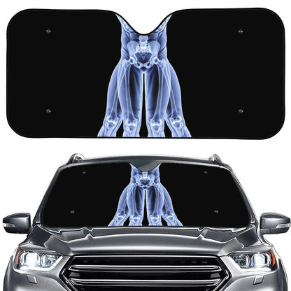 Vitruvian Man X-Ray Print Car Windshield Sun Shade