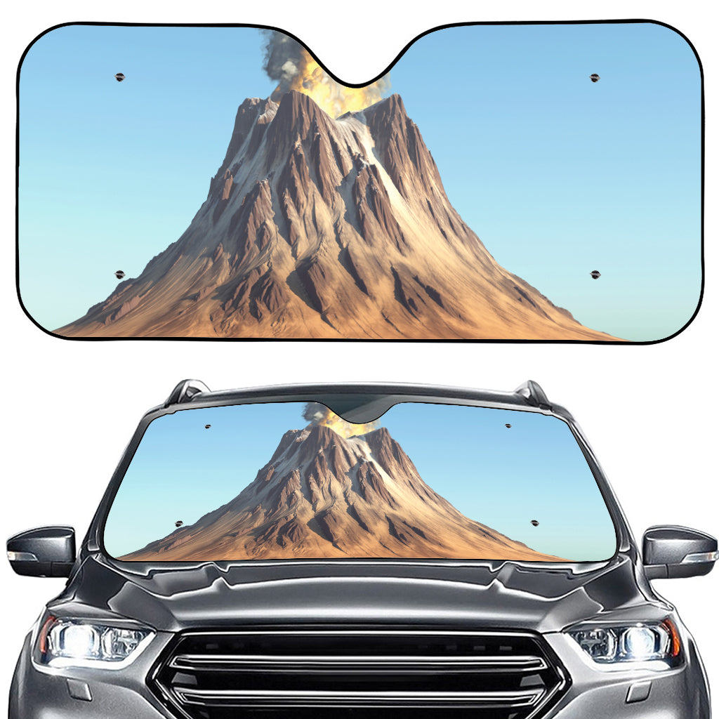 Volcanic Mountain Print Car Windshield Sun Shade