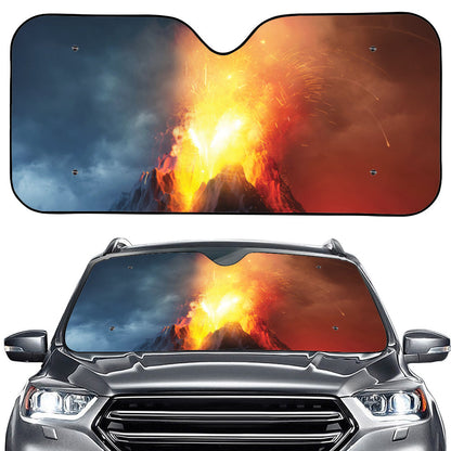 Volcano Eruption Print Car Windshield Sun Shade
