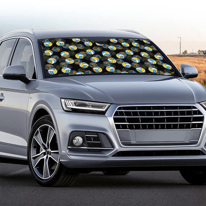 Volleyball Pattern Print Car Windshield Sun Shade