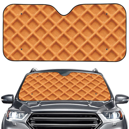 Waffle Pattern Print Car Windshield Sun Shade