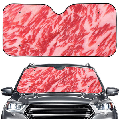 Wagyu Beef Meat Print Car Windshield Sun Shade