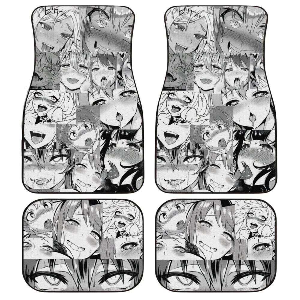 Waifu Ahegao Anime Girls Car Floor Mats Custom Interior Accessories