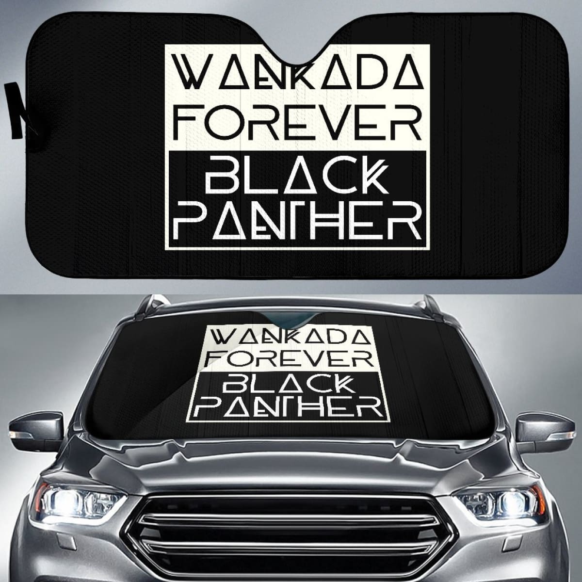 Wakanda Forever Typo Auto Sun Shades amazing best gift ideas 2020 Universal Fit 174503