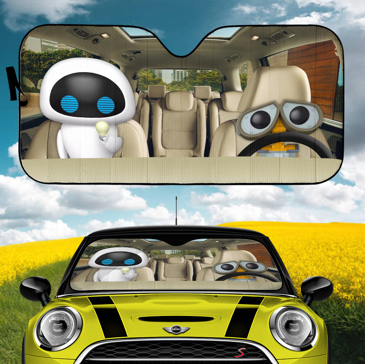 Wall-E And Eve Car Auto Sunshades