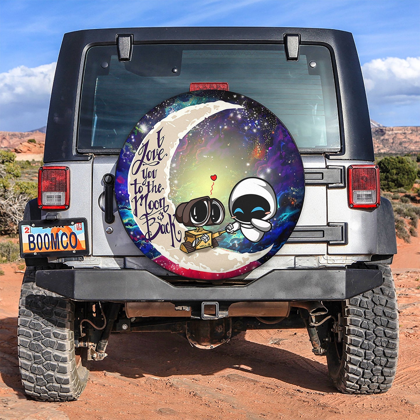 Wall - E Couple Love You To The Moon Galaxy Spare Tire Cover